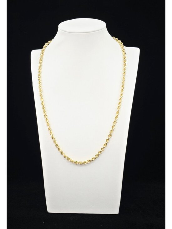 Beautiful 10K Karat Solid Yellow Gold Designer Rope Chain Necklace - 22.50